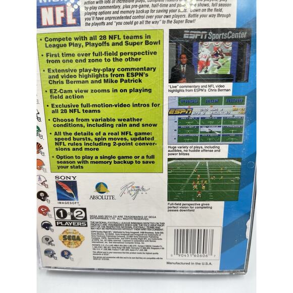 Sega CD : ESPN Sunday Night NFL Sega CD Complete 1994 - Picture 3 of 7